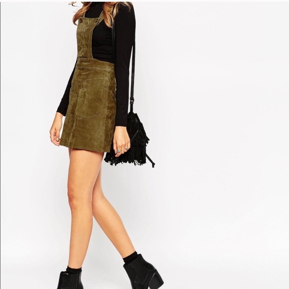 ASOS olive green suede jumper - Picture 2 of 6